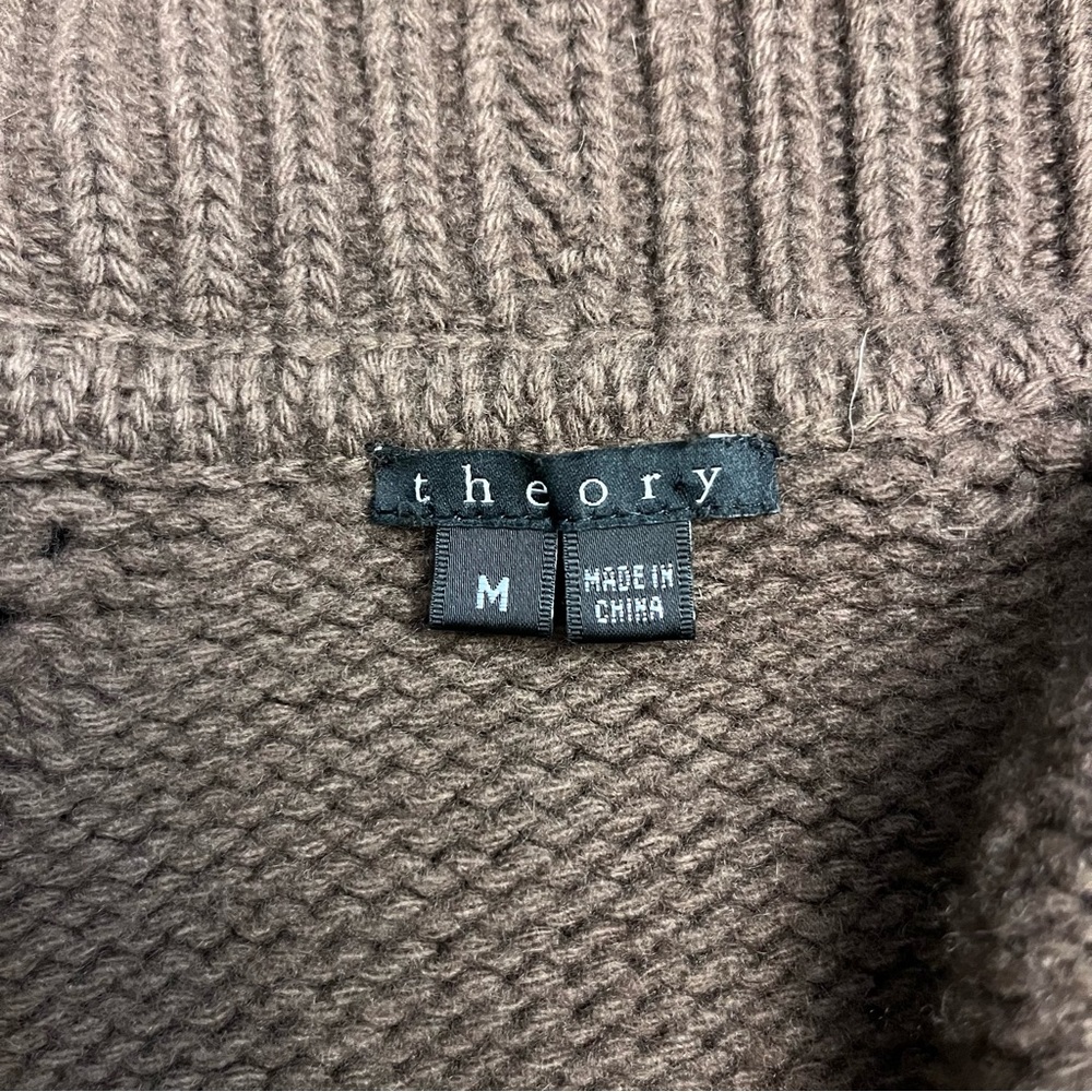 Theory Chunky Knit Cardigan Sweater Cashmere Blend Size M - Picture 5 of 6